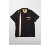 Chet Rock Men's Crossley Bowling Shirt Black Yellow Stripe Detail | Size: 2XL Chet Rock Black 2XL