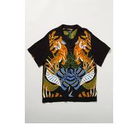 Chet Rock Men's Tiger Rockabilly Bowling Shirt Short Sleeve Black | Size: Large Chet Rock Black L