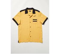 Chet Rock Men's Triumph Mustard Black Bowling Shirt Aces High Print | Size: Medium Chet Rock Mustard M