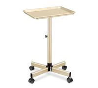 Chetunju Champagne Colden Salon Rolling Tray Cart with Wheels, Adjustable Color Tray for Tattoo (Champagne Gold)