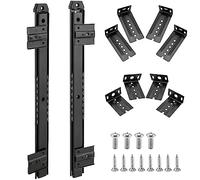 CHEUKYIU 1 Pair (Set of 2) 350 mm Keyboard Drawer Slider Under-Table Mounting Guides with Ball Bearing for Keyboard Mouse Laptop Shelf Black