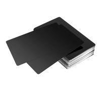 CHEUKYIU, 150 x Black 0.21mm Aluminium Business Cards, 86 x 54 mm, Blanks for Engraving, Home Office DIY Gift Cards