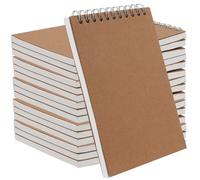 CHEUKYIU Pack of 16 A6 Spiral Notepad, 60 Sheets/120 Pages, Blank Notebook, Drawing Pad, Notebook, Sketchpad Kraft Cover, Blank Page Sketchbook for Memos, Painting, Travel and Graffiti, 15 x 11 cm