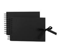 CHEUKYIU Pack of 2 A5 Photo Album with 30 Black Pages, Photo Album for DIY Photo Book, Spiral Album, Scrapbook for Graduation Gift, Birthday Gift, Wedding
