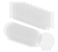 CHEUKYIU Pack of 20 Acrylic Plates, Transparent, Square and Round, Transparent Plastic Plate, 2 mm, Acrylic Plates for DIY, LED Light Base