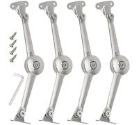 CHEUKYIU Pack of 4 Lid Support Hinges Soft Close Flap Fitting Folding Hinge Lid Support Hinge with Screws and Allen Key for Kitchen Cabinet Door, Cabinet Door, Opening Angle 75°/90°/110°