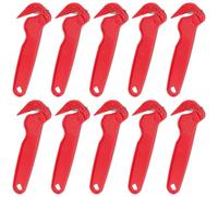 CHEUNGR 10 Pcs Red Box Cutter, Plastic Box Opener Utility for Packaging, Cardboard, Slitting Bubble Wrap and Film Cutting