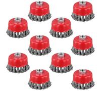 CHEUNGR 10PCS Wire Brush for Angle Grinder, 75mm Twist Knot Wire Cup Brush with M14 Thread, Steel Wire Wheel for Heavy Cleaning, Stripping, Rust Removal and Grinding