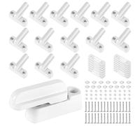 CHEUNGR 15Pack Sash Jammer Blocker, Window Lock Anti Theft with Screws, Zinc Cast Alloy Window Lock for UPVC/PVC Windows and Doors, White