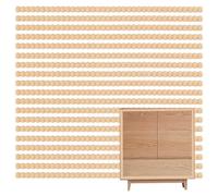 CHEUNGR 20 Pcs Decorative Beaded Wood Trim, 15.75 Inch Half Wooden Beads Bobbin Trim Unfinished 3D Bead Pearl Wood Molding Cute DIY for Home Wall Shelf Window Door Decor