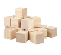 CHEUNGR 20 Pcs Wooden Blocks Cubes, 5 x 5 x 5 cm Natural Unfinished Wood Blocks, Smooth Plain Square Wood Cubes for DIY Crafts, Painting, Carving, Puzzle Making and Home Decor