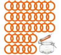 CHEUNGR 30PCS 95x69mm Silicone Jar Gaskets Seals Replacement, Reusable Rubber Jar Seal Rings Airtight Leakproof Gasket for Regular Wide Mouth Glass Jars Cup Lids Cans