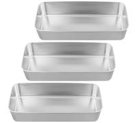 CHEUNGR 3lb Loaf Tin, 3 Pack Stainless Steel Bread Loaf Pan, 31 x 15 x 6.5 cm Rectangular Baking Pan for Bread, Cakes,Silver