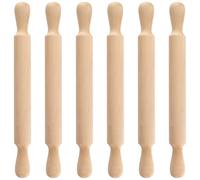 CHEUNGR 6 Pcs Wooden Rolling Pin for Baking, 40x4cm Wood Dough Rolling Pins with Rollers Handle for Fondant, Cookie, Pastry, Pie Crust