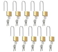 CHEUNGR Long Padlocks with Keys, Heavy Duty Shackle Padlock, 10 Pack 32mm Weatherproof Pad Lock for Shed, Warehouse, Garage, Fence, Gym Lockers, Outdoor Use