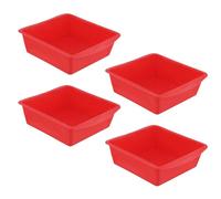 CHEUNGR Silicone Brownie Tin, 4 Pcs Square Cake Pan Silicone Cake Moulds Flexible Brownie Pan Reusable for Baking Cakes, Bread, Pancakes, Cheesecake, Pie, 19.5 x 17.5 x 5.5 cm