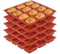 CHEUNGR Silicone Mini Loaf Pan, 5 PCS 12-Cavities Non-Stick Bread Baking Mould Mini Bread Pan for Mini Bread, Toast, Brownie, Cheesecake, Cornbread