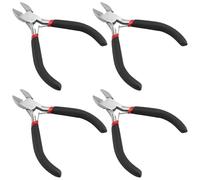 CHEUNGR Wire Cutters, 4 Pack 4 Inch Precision Side Cutter Clippers with Non-Slip Handle, Spring Loaded Small Flush Cutting Pliers for Jewelry Making and Crafts
