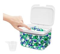 CheurYae 2.8L Laundry Detergent Storage,Laundry Pods Storage Container with Measuring Cup,Large Capacity Storage Organizer for Bath Bombs, Scent Booster, Kitchen Food Storage Container (1)