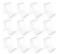 CheurYae 6Pcs Clear Acrylic Book Stand,Transparent Book Display Stand,Clear Book Holder for Books,Phones,Notebooks, Artworks, Music Sheets,Brochures and Other Small Items (12)