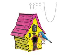 CheurYae Wooden Bird Nesting Box,Outdoor Hanging Bird House, Weatherproof Birdhouse for Small Wild Birds like Blue Tits, Robins, Sparrows, Parrots, Cardinals
