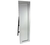 cheval triple bar floor standing mirror in silver