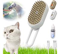 Chevaroo-Chevaroo Horse Steam Brush,2025 Chevaroo 3-In-1 Self-Cleaning Steam Pet Brush For Shedding,Chevaroo Steam Brush Silicone Bristle Head 360° Rotating Pet Steam Brush (A)