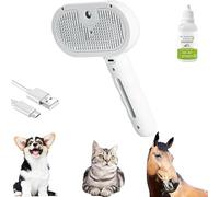 Chevaroo Horse Steam Brush,Chevaroo 3-in-1 Self-Cleaning Steam Pet Brush for Shedding,Chevaroo Steam Brush 2E Generation,Silicone Bristle Head 360° Rotating Pet Steam Brush (White)