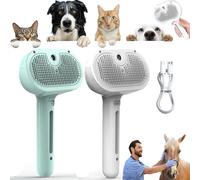 Chevaroo Horse Steam Brush, Chevaroo Steam Brush 2E Generation, 3-in-1 Self-Cleaning Steam Pet Brush for Shedding, Silicone Bristle Head 360° Rotating Pet Steam Brush (White, Green)