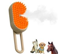 Chevaroo Horse Steam Brush, Chevaroo Steam Brush 2e Generation, 3-in-1 Self-Cleaning Steam Pet Brush for Shedding, Silicone Bristle Head 360° Rotating Pet Steam Brush (Coffee)