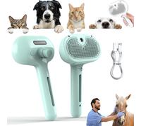 Chevaroo Horse Steam Brush, Chevaroo Steam Brush 2E Generation, 3-in-1 Self-Cleaning Steam Pet Brush for Shedding, Silicone Bristle Head 360° Rotating Pet Steam Brush (Green)
