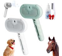 Chevaroo Horse Steam Brush, Chevaroo Steam Brush 2e Generation, Cat Steam Brush for Shedding, Pet Spray Hair Removal Comb, Versatile Rechargeable Horse Grooming Brushes-Steamy Hair Cleanser (2pcs/A)