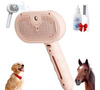 Chevaroo Horse Steam Brush, Chevaroo Steam Brush 2e Generation, Cat Steam Brush for Shedding, Pet Spray Hair Removal Comb, Versatile Rechargeable Horse Grooming Brushes-Steamy Hair Cleanser (pink)