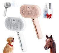 Chevaroo Horse Steam Brush, Chevaroo Steam Brush 2e Generation, Cat Steam Brush for Shedding, Pet Spray Hair Removal Comb, Versatile Rechargeable Horse Grooming Brushes-Steamy Hair Cleanser (2pcs/B)