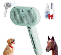 Chevaroo Horse Steam Brush, Chevaroo Steam Brush 2e Generation, Cat Steam Brush for Shedding, Pet Spray Hair Removal Comb, Versatile Rechargeable Horse Grooming Brushes-Steamy Hair Cleanser (green)