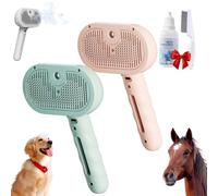 Chevaroo Horse Steam Brush, Chevaroo Steam Brush 2e Generation, Cat Steam Brush for Shedding, Pet Spray Hair Removal Comb, Versatile Rechargeable Horse Grooming Brushes-Steamy Hair Cleanser (2pcs/C)