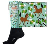 CHEVAUX Equestrian Boot Socks for Horse Riders, Tall Horse Socks, Equestrian Gifts, Riding Apparel (1 Pair of Socks), Bye Bye Money, 6-13