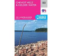 Landranger 80 Cheviot Hills & Kielder Water Map, Pink One Size