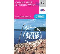 Cheviot Hills & Kielder Water Map | Weatherproof | Pennine Way & Redesdale | Ordnance Survey | OS Landranger Active Map 80 | England | Walks | Cycling | Days Out | Maps | Adventure: 080