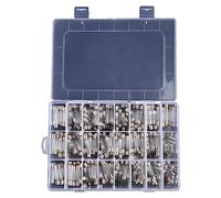 Chevnzev 240pcs Glass 24 Valus 6x30mm Boxed 0.1A-30A 10 Each Tube Fast Blow Glass Fuses Assortment