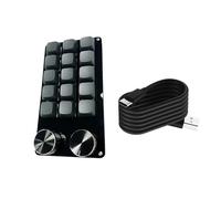 Chevnzev Macro Keyboards With Double Customizable Knobs Mechanical Gaming Keypad For Complex Commands In Gaming Workstations Multimedia Control Pad