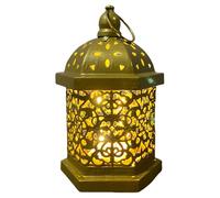 Chevnzev Middle East Arab Vintage Iron Art LED Light Hanging Lamp Hollowed Out Metal LED Hanging Lighting for Home Party Decors Farmhouses Light