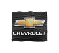 Chevrolet Chevy Chrome Bowtie Silky Touch Super Soft Throw Blanket 152 X 127 cm in White Chevrolet White 152 X 127 cm