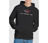 Chevrolet Corvette Modern Emblem Hoodie, Black | Size: Small Chevrolet Black S