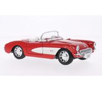 Chevrolet Corvette, rot/weiss, 1957, Modellauto, Fertigmodell, Welly 1:24