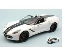 Chevrolet Corvette Stingray 2014 White With Back Stripes 1:24 Model 32501 MAISTO