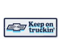 Chevrolet Keep On Truckin' Metal Wall Decor - Classic Chevy Sign for Garage or Man Cave
