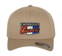 Chevrolet Officially Licensed Camaro Patch Flexfit Baseball Cap (Khaki), Large/X-Large