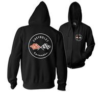 Chevrolet Officially Licensed Corvette C1 Logo Zipped Hoodie (Black), X-Large