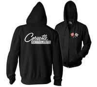 Chevrolet Officially Licensed Corvette C2 Stingray Zipped Hoodie (Black), Medium